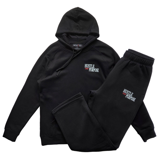 Hustle With Purpose Black Hoodie Set.